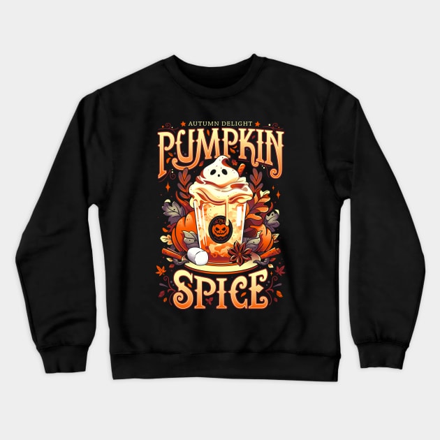 Ghostly Pumpkin Spice - Cute Food Crewneck Sweatshirt by Snouleaf